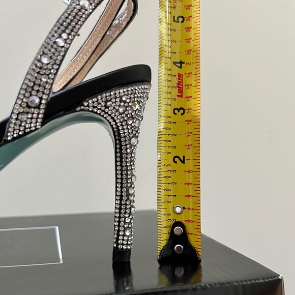 Betsey Johnson silver rhinestone heels - Picture 2 of 7